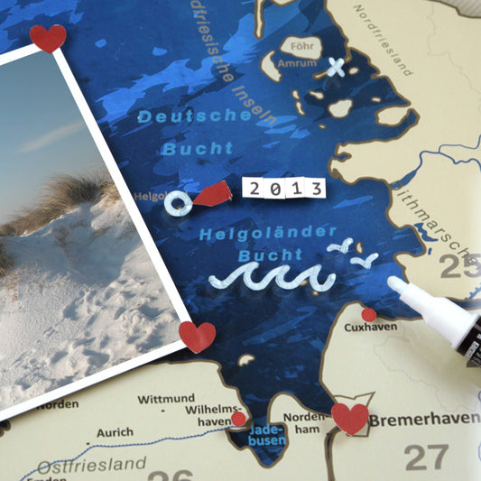 Magnetisches Glasbild - Deutschlandkarte Blue Ocean